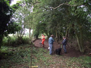 The gang clearing rubbish from the trackbed