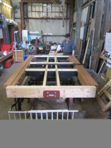 The underframe of Van 40 - showing its full 10 feet by 6 feet size
