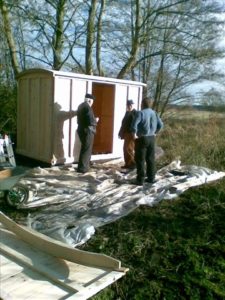A bit of standing and talking (roof on)