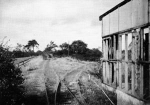 Main line - junction - and shed on the right: this is where the footpath now runs