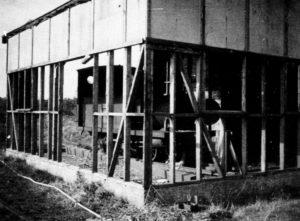 The original shed with Blyth inside - the cladding was already disappearing, after closure