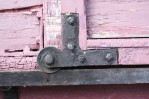 Detail of some of the door mechanism - on Van 12 at the EATM (NB - it's been painted since then!)