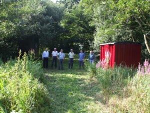 The team - and the (almost invisible) WC (it's on the left, in case you are wondering)