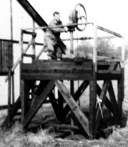 This is (as far as we know) the only photo of the original pump platform