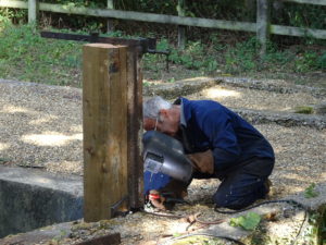 Welding SR rail back onto the buffer stop
